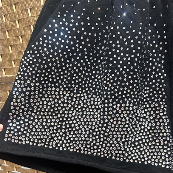 QUEEN OF SPARKLES Black Shorts with Silver Stud Detailing S - Picture 3 of 6